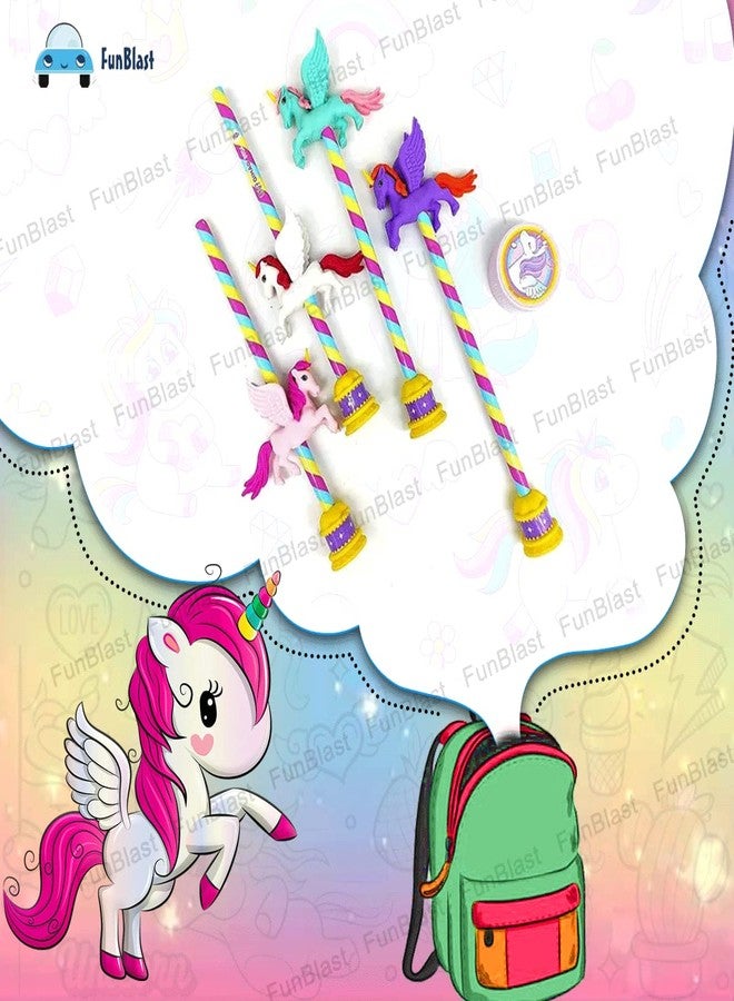 FunBlast Unicorn Stationary Kit - Pencil Eraser And Sharpener - Stationary Kit Set For Girls/Birthday Gift/Return Gift (Multicolor), Adults - Image 2