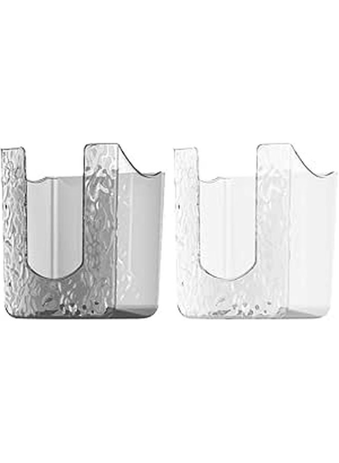 Wall Mounted Kitchen Wipes Storage Box 2 Pack White Holder for Bathroom Tissue Paper - Image 1