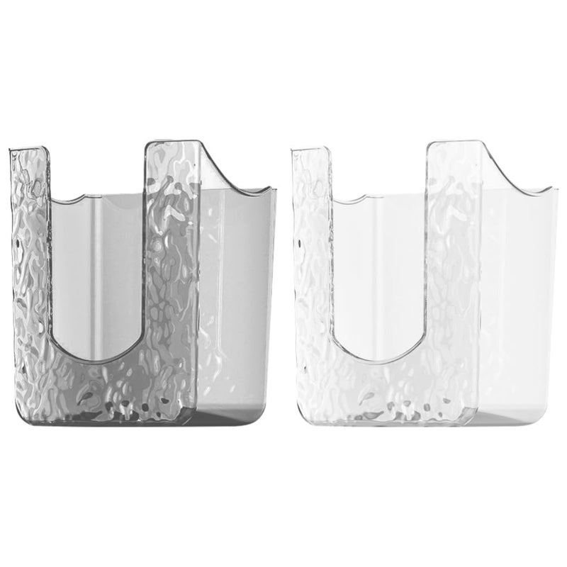 Wall Mounted Kitchen Wipes Storage Box 2 Pack White Holder for Bathroom Tissue Paper - Image 2