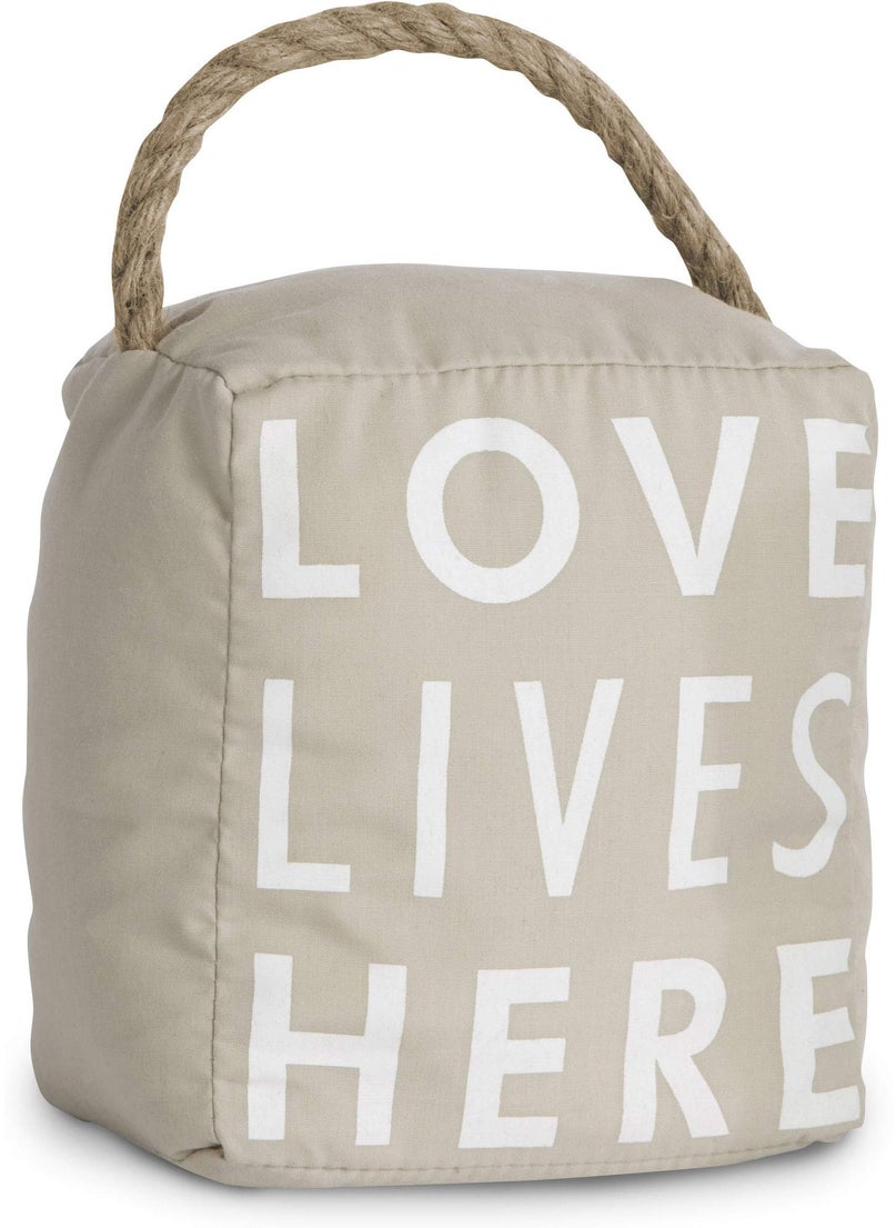Pavilion Gift Company Pavilion Gift Company  Open Door Decor 5 x 6 Tan Door Stopper Love Lives Here 