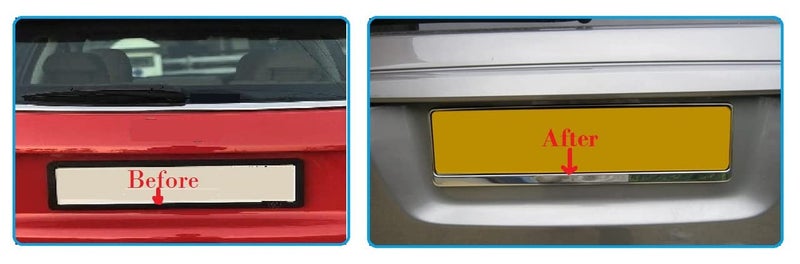 WheelCore Number Plate Frame with Chrome Suitable for Toyota Innova Crysta (2023-Present) Type-3 - set of 2pcs - Image 4