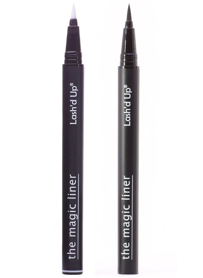 Lash'd Up - Lash Glue & Eyeliner Hybrid (Extra-Strength, Clear & Black 2PCS) Glue Liner Pen Waterproof for False Lashes, Strong Hold 0.06 Oz. (2 PCS) - Image 1