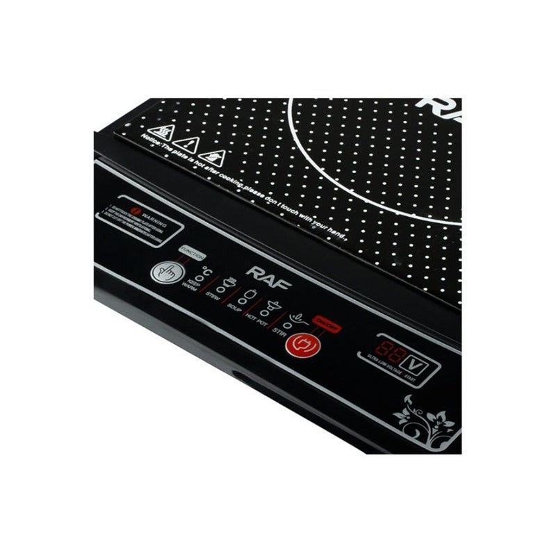Portable Induction Cooker, Electric Cooktop with Scratch-Resistant Ceramic Plate For Home Dorm Office, Pattern Cooking, Easy to Clean 2000W R.8015  Black - Image 4