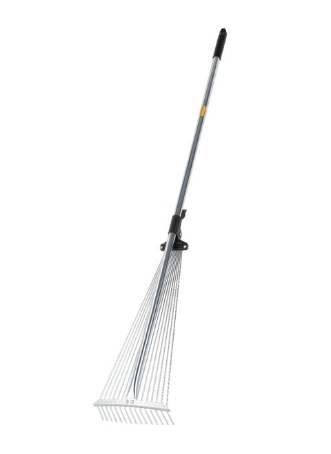 Extendable Rake- EPSGT1403 for Quick Clean Up of Lawn and Yard, Garden, Leaf, Debris Less Bending, and Bigger Efficient Head, Ideal for Gardening and other Outdoor Uses Silver