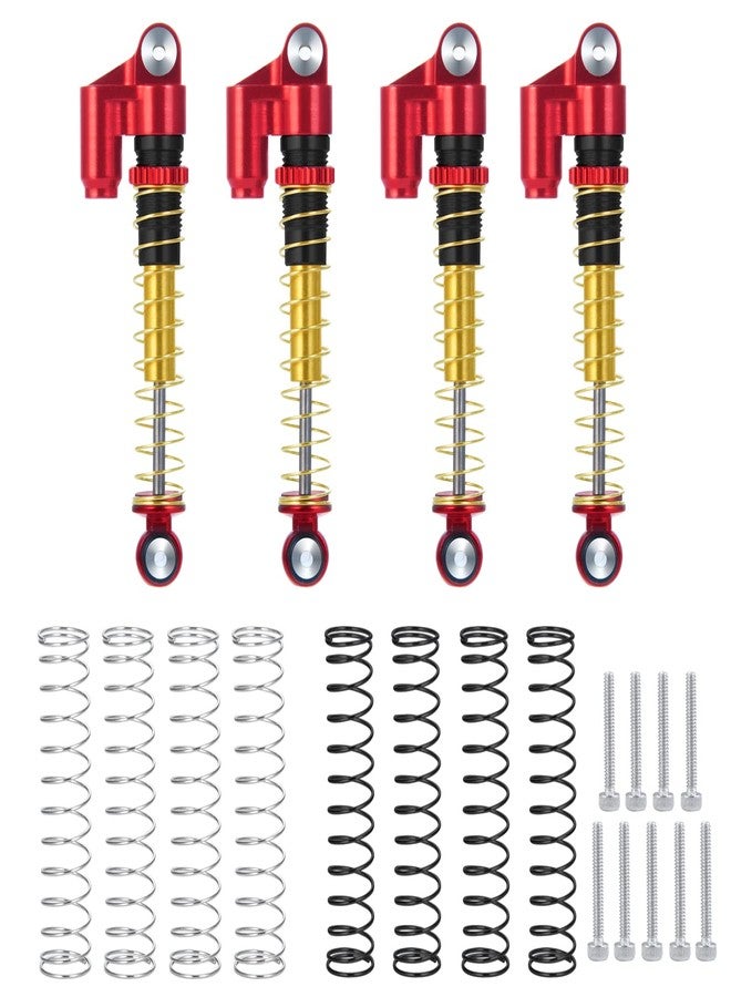 RCLIONS ممتص صدمات قابل للتعديل من RCLions RC بقطر 43 مم لسيارات الزحف Axial SCX24 Deadbolt Base Camp Lexus Dooge Gladiator C10 JLU RC بمقياس 1:24 (أحمر) - Image 1