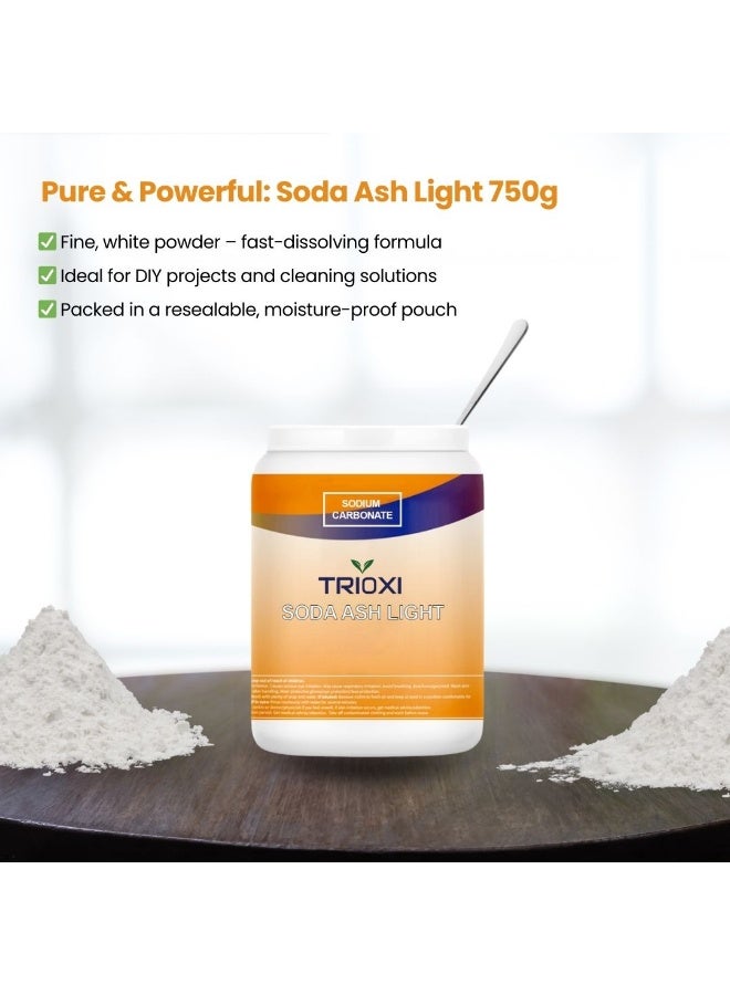 TRIOXI رماد الصودا الخفيف (كربونات الصوديوم Na2CO3) للصابون ومنتجات المكياج وعامل صنع المنظفات محلي الصنع 750 جرام  - Image 4