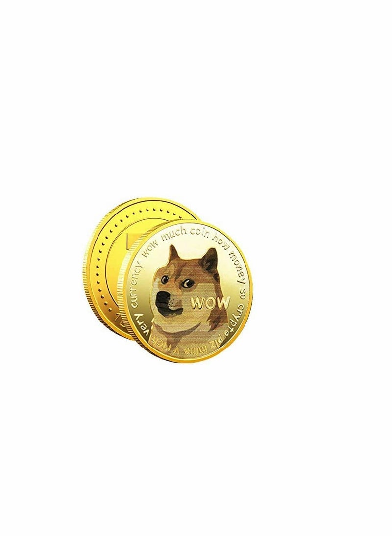 KASTWAVE 1oz Gold Dogecoin Commemorative Coin Plated Doge 2021 Limited Edition Collectible with Protective Case - Image 2