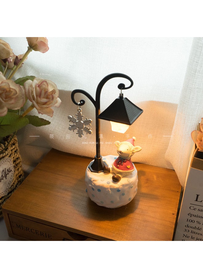 Material Package, Little Prince, Birthday Gift For Best Friend, Kidsren's DIY Gift Night Light, Girlfriend Music Box Music Box-Color:DIY Snowflake Hanging Light Music Box + Squirrel (gift Bag) - Image 5