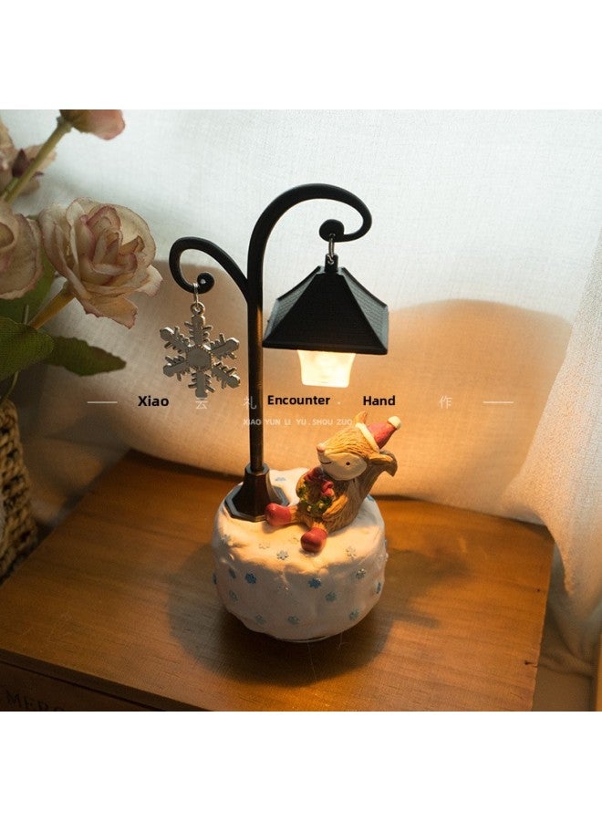 Material Package, Little Prince, Birthday Gift For Best Friend, Kidsren's DIY Gift Night Light, Girlfriend Music Box Music Box-Color:DIY Snowflake Hanging Light Music Box + Squirrel (gift Bag) - Image 1