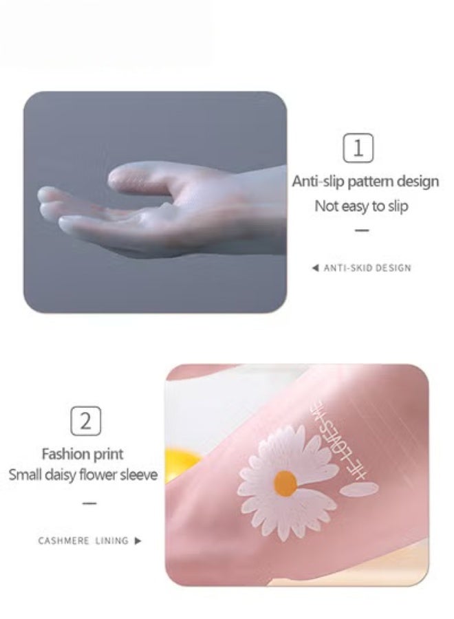 EETU Dishwashing Cleaning Gloves,2 Pairs Reusable Waterproof Household Kitchen Dishwashing Glove,Non-Slip Laundry Kitchen Gardening Household Gloves - Image 5