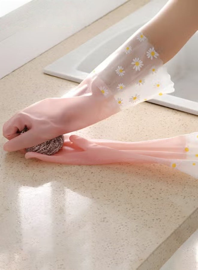 EETU Dishwashing Cleaning Gloves,2 Pairs Reusable Waterproof Household Kitchen Dishwashing Glove,Non-Slip Laundry Kitchen Gardening Household Gloves - Image 1