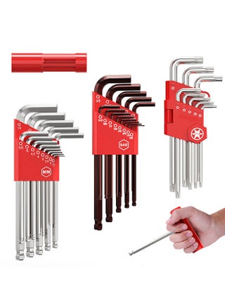 Allen Wrench Set 35 Piece Hex Key Set Metric Allen Key Set S2 Steel And CRV SAE 3/64-3/8 inch / MM 1.5-10mm / TORX T10-T50, Long Arm Ball End Allen Wrenches Sets Bonus Free Strength Helping T-Handle - pzsku/ZE0414F9ED55CE9F93873Z/45/_/1685956626/c5233590-e13b-41e1-aa22-b6721e62c851