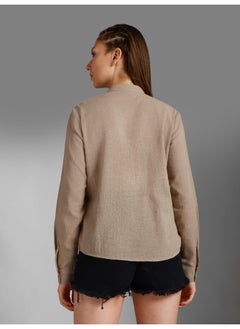 HIGH STAR Women Beige Shirt - Classic and Elegant for Everyday Use  - Image 2