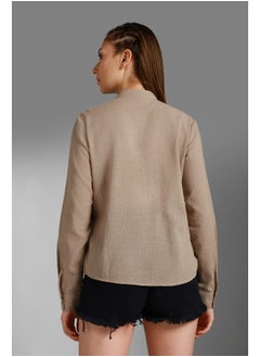 HIGH STAR Women Beige Shirt - Classic and Elegant for Everyday Use  - Image 3