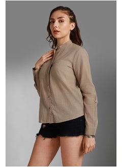HIGH STAR Women Beige Shirt - Classic and Elegant for Everyday Use  - Image 5