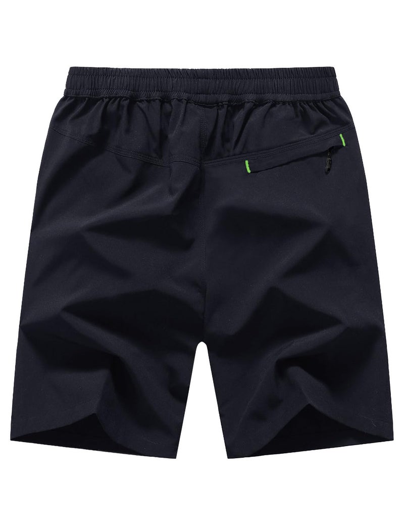 TBMPOY Men's 7" Hiking Running Shorts with Pockets Athletic Outdoor Sports Gym Workout Short Zipper Pockets Navy XL - Image 2