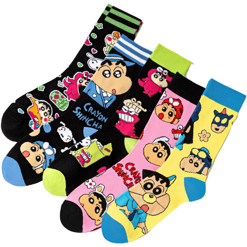 Japanese-Style Cartoon Socks For Women, Anime Cartoon Cute Mid-Tube Socks For Men And Women, Combed Cotton Illustration Trendy Socks - Image 3