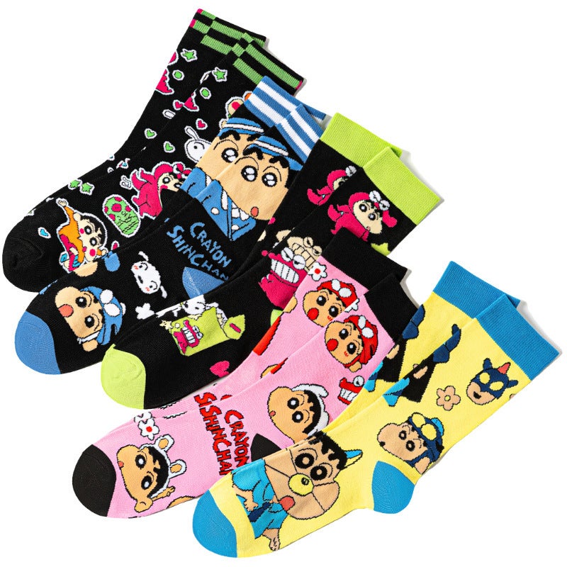 Japanese-Style Cartoon Socks For Women, Anime Cartoon Cute Mid-Tube Socks For Men And Women, Combed Cotton Illustration Trendy Socks - Image 4