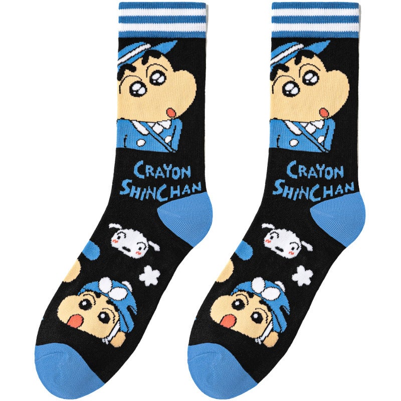 Japanese-Style Cartoon Socks For Women, Anime Cartoon Cute Mid-Tube Socks For Men And Women, Combed Cotton Illustration Trendy Socks - Image 1
