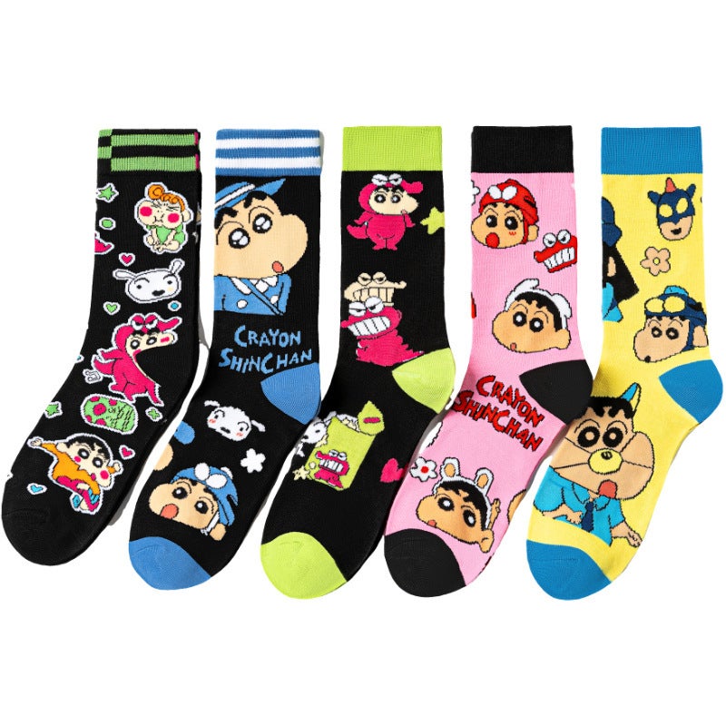 Japanese-Style Cartoon Socks For Women, Anime Cartoon Cute Mid-Tube Socks For Men And Women, Combed Cotton Illustration Trendy Socks - Image 2