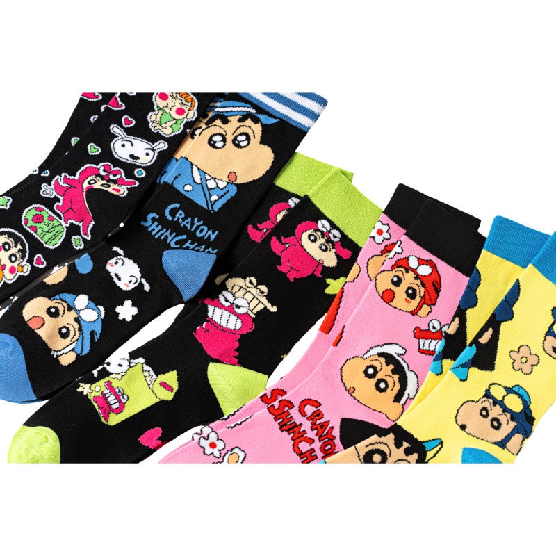 Japanese-Style Cartoon Socks For Women, Anime Cartoon Cute Mid-Tube Socks For Men And Women, Combed Cotton Illustration Trendy Socks - Image 5