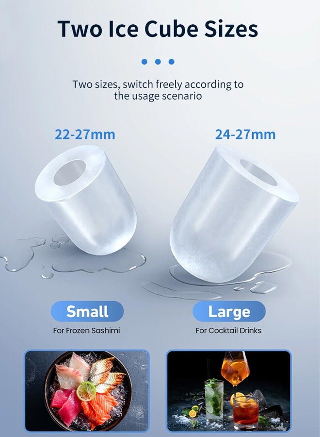 sokany Ice Makers,Self- Cleaning Ice Machine with Handle,9 Cubes Ready in 6 Mins, 12Kg In 24 Hours, 1.3 L, Two Size Ice Cube, Electric Ice Maker for Home/ Kitchen/ Office/ Bar/ Party,SK-03047 - Image 2