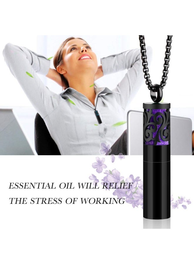 Maromalife Essential Oil Necklaces for Women/Men, Diffuser Necklace 316L Stainless Steel, Diffuser Pendant for Men with 10 Felt Pads, Aromatherapy Necklace Gift Set for Birthday, Christmas  - Image 2