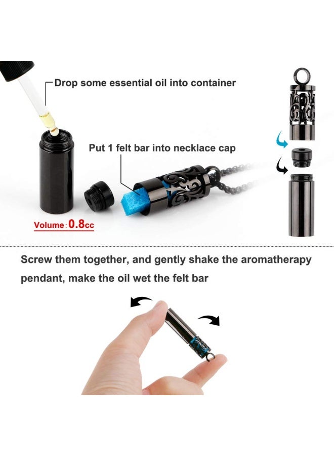 Maromalife Essential Oil Necklaces for Women/Men, Diffuser Necklace 316L Stainless Steel, Diffuser Pendant for Men with 10 Felt Pads, Aromatherapy Necklace Gift Set for Birthday, Christmas  - Image 5