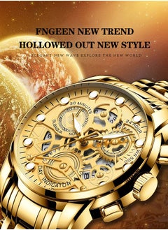JOYFOCUS Men's Stainless steel analog watch + Gold  - Image 3