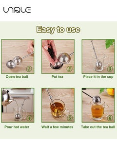 Unique 2 Pcs Tea Ball Infusers, Long-Handle Tea Strainer Stainless Steel for Loose Leaf Tea Spices and Seasonings in Office or Travelling  - Image 5