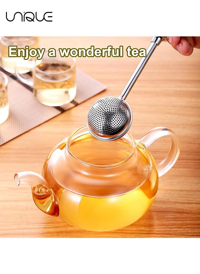Unique 2 Pcs Tea Ball Infusers, Long-Handle Tea Strainer Stainless Steel for Loose Leaf Tea Spices and Seasonings in Office or Travelling  - Image 3