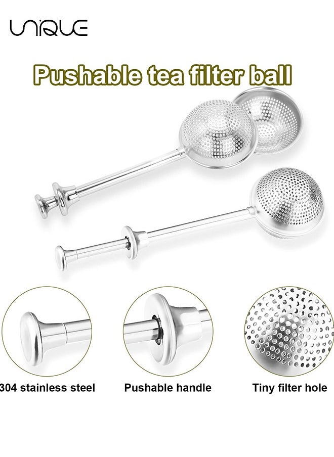 Unique 2 Pcs Tea Ball Infusers, Long-Handle Tea Strainer Stainless Steel for Loose Leaf Tea Spices and Seasonings in Office or Travelling  - Image 4