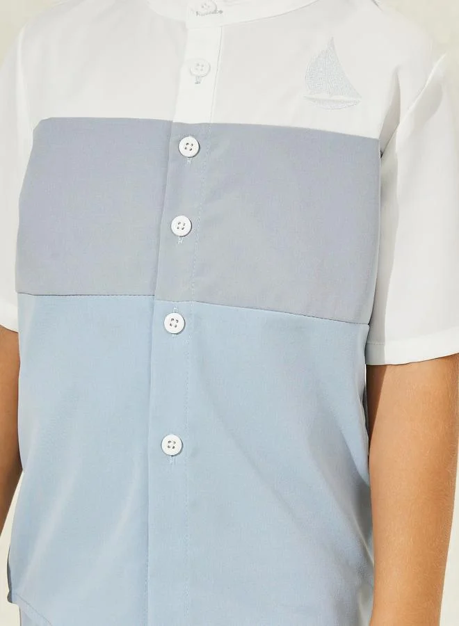 ستايلي Color Block Shirt & Shorts Set