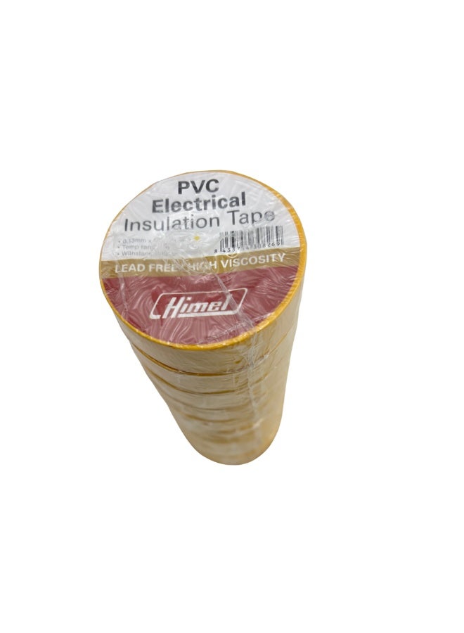 هيمل شريط عزل كهربائي من مادة PVC من Himel أصفر 10 لفات - Image 2