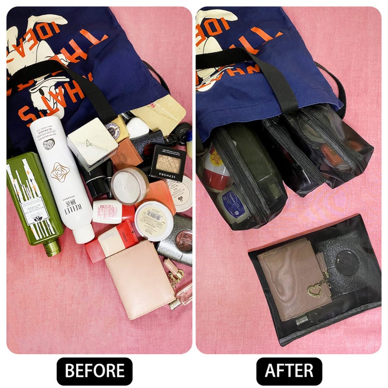 Unoutur pouch,Mesh Cosmetic Bag Portable Makeup Pouch Travel Toiletry Bag for Makeup Organizer Home Office Travel Accessories,6 Pieces Mesh Makeu - Image 4