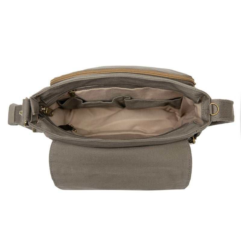 Travelon Travelon Anti-Theft Courier Tour Bag, Stone Gray, One Size  - Image 5