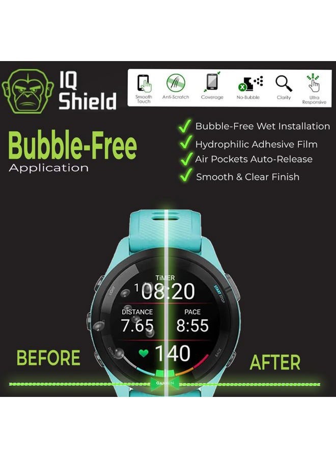 IQShield Screen Protector Compatible with Garmin Forerunner® 265 (6-Pack) Anti-Bubble Clear TPU Film - Image 3