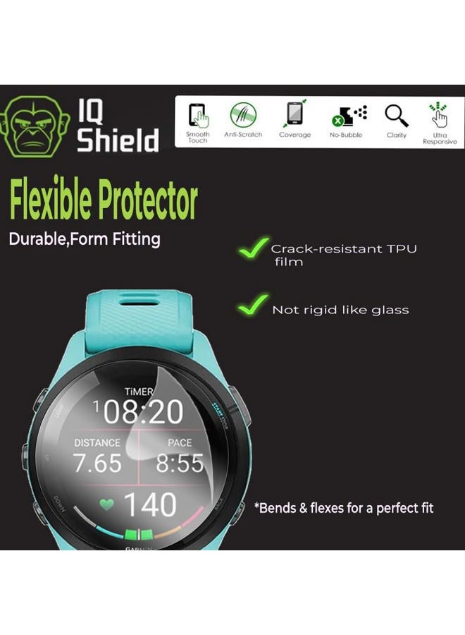 IQShield Screen Protector Compatible with Garmin Forerunner® 265 (6-Pack) Anti-Bubble Clear TPU Film - Image 2