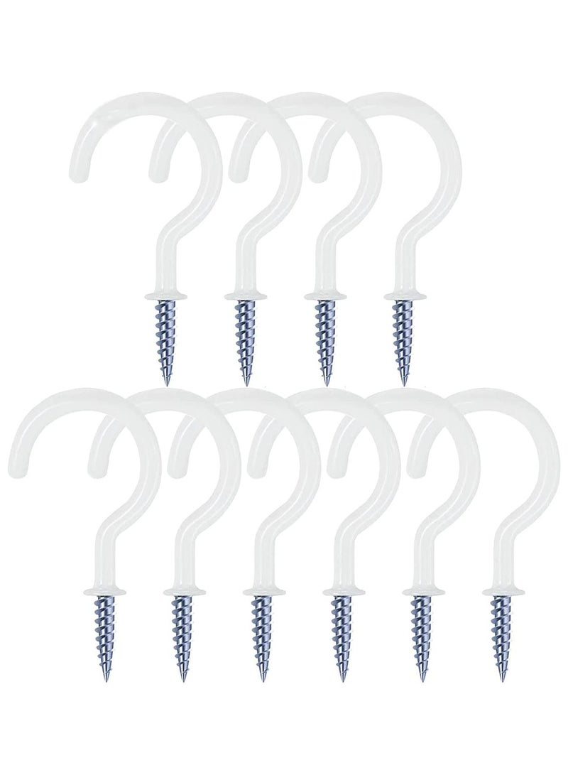 SYOSI Ceiling Hooks, 10  Pieces  2.9 Inch Vinyl Coated Planter Hanging Hooks Ceiling Cup Hooks for Hanging Plants, Mugs, Wind Chimes, Utensils, Indoor and Outdoor Use  - Image 1