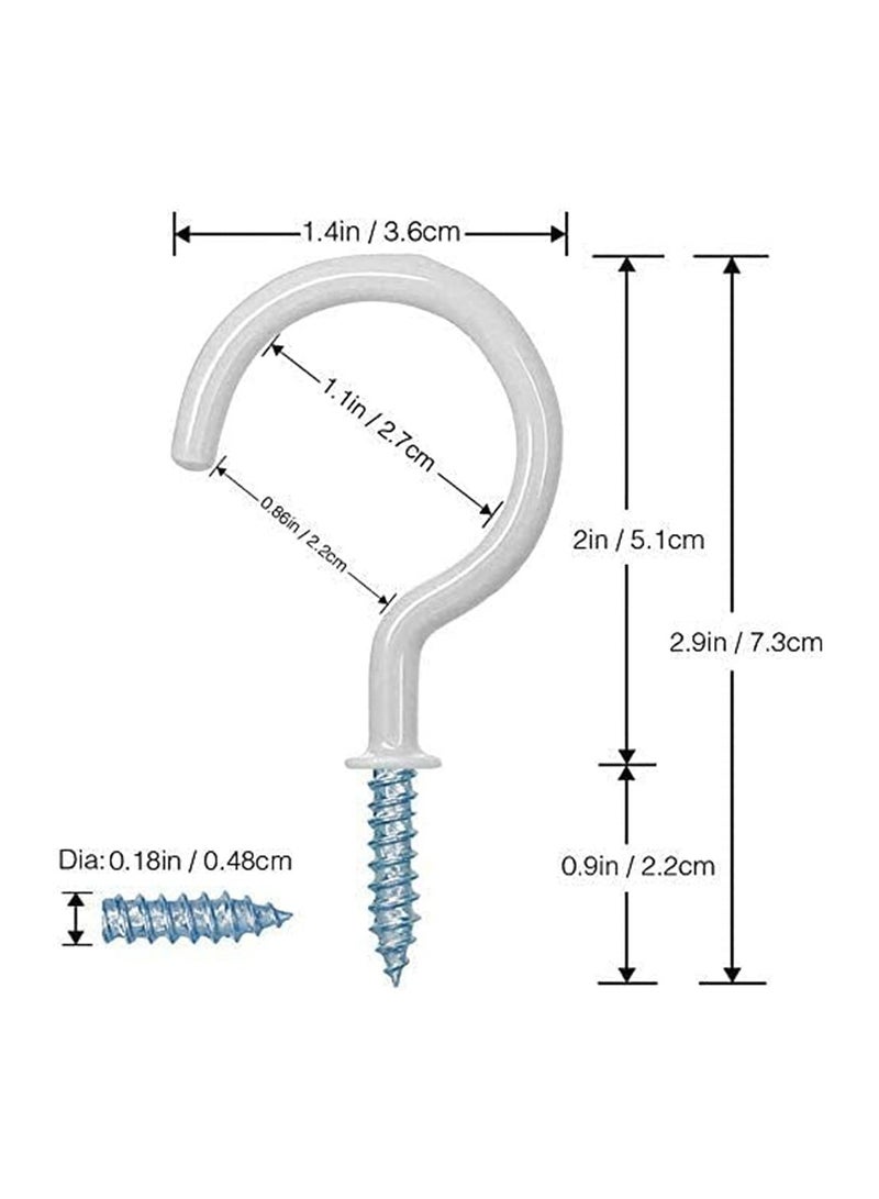 SYOSI Ceiling Hooks, 10  Pieces  2.9 Inch Vinyl Coated Planter Hanging Hooks Ceiling Cup Hooks for Hanging Plants, Mugs, Wind Chimes, Utensils, Indoor and Outdoor Use  - Image 2