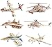 i-CHONY 3D Wooden Puzzle  6 Piece Set Aircraft  Helicopter Wooden Crafts Assembly Building Model Kits  Wood Aircraft  Helicopter STEM DIY Brain Teaser Puzzle for Adults  Teens Christmas Birthday Gifts - Image 4