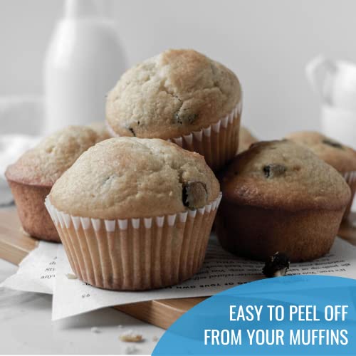 KPKitchen White Cupcake Liners Standard Size - 300-Pack Paper Baking Cups - Fits Perfectly Any Muffin Baking Pan - Muffin liners for Cupcakes, Muffins, & Egg Muffins - Greaseproof Cupcake Papers Wrappers - Image 5