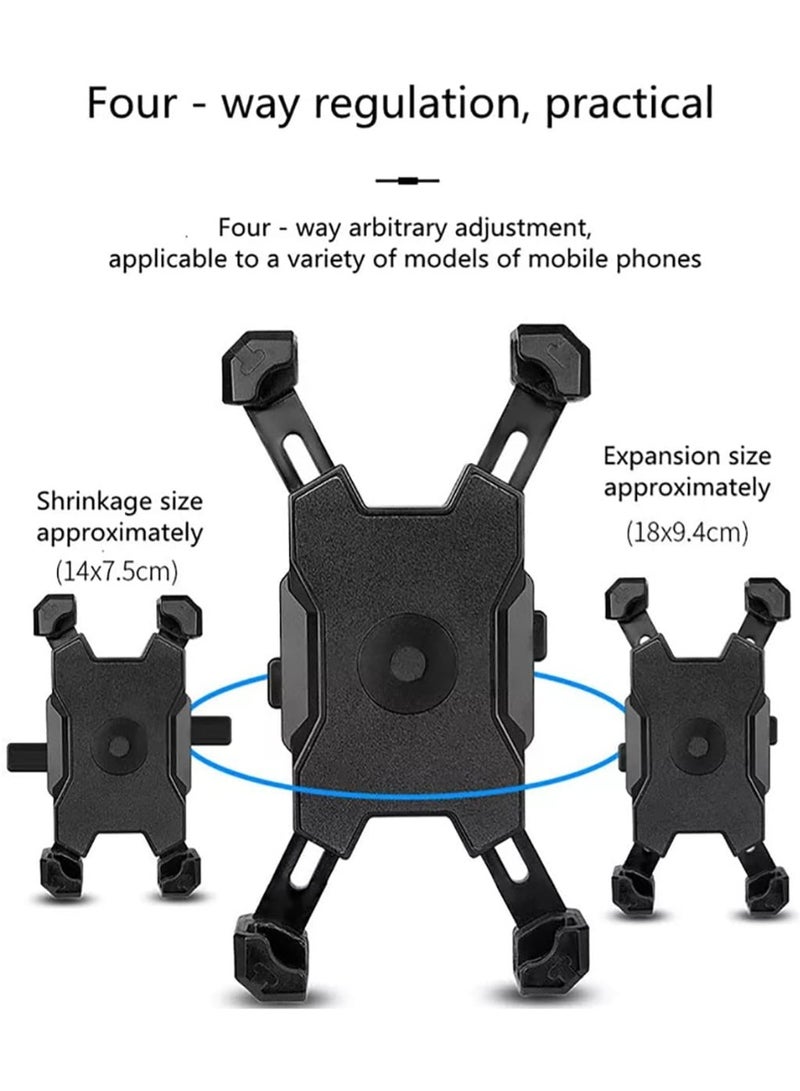 PYC Bicycle Phone Holder, Motorcycle Bike Riding Shockproof Phone Navigation Bracket, 360 Degrees Rotation, Compatible with Most 3.5-6.8-inch Smart Phones, Suitable for Motorcycle Bike - Image 3