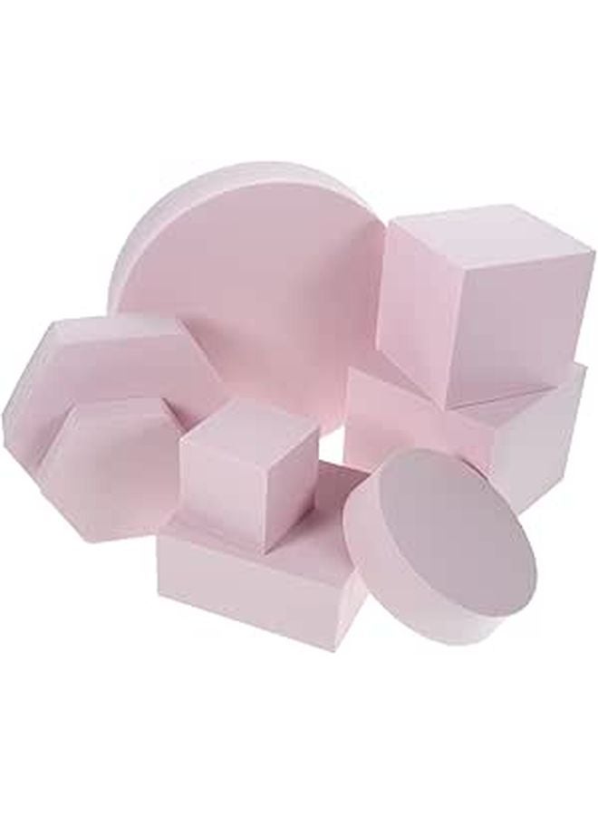 Pink Geometry Cube Photography Props 8pcs Photo Booth Decorative Background Accessories - Image 1