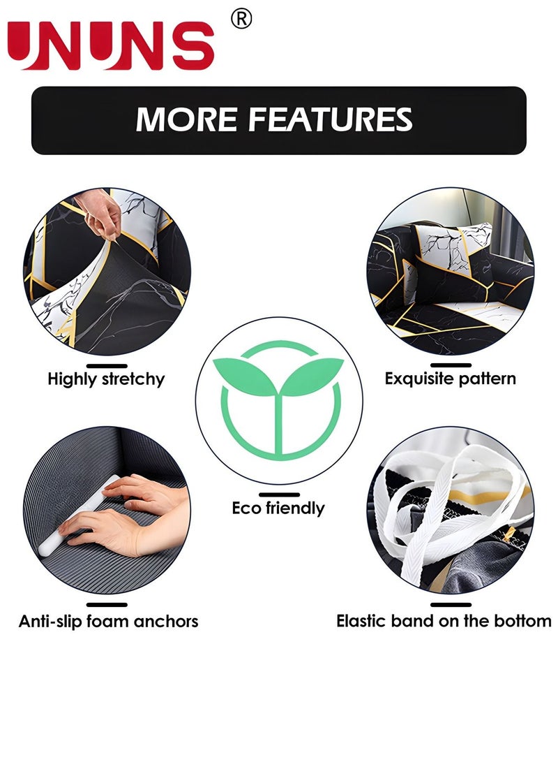 UNUNS Printed Stretch Sofa Cover Printed Couch Covers Sofa Slipcovers for 3 Cushion Couches Elastic Universal Furniture Protector  - Image 4