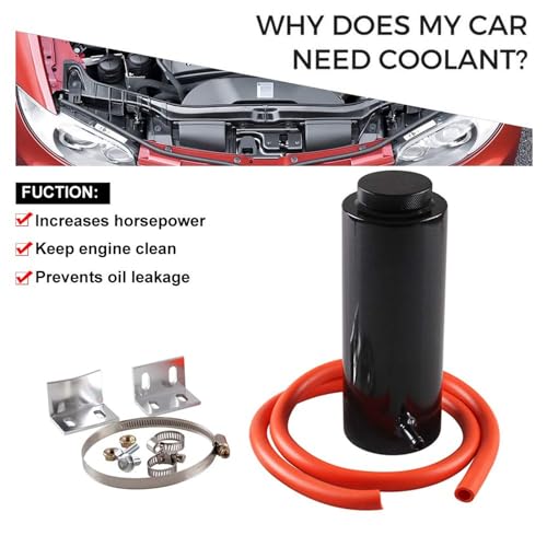 RYANSTAR RACING RYANSTAR Universal car Radiator Coolant Tank 800ml Coolant Expansion Tank Overflow Oil Catch Tank Cooling Catch Bottle Reservoir Aluminum Billet Black - Image 2