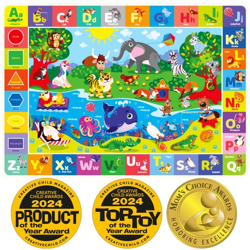 QUOKKA Baby Play Mat for Floor â€“ Super Soft Plush Surface ABC Rug for Toddlers & Infants â€“ Extra Thick (0.3in) Non-Slip Padded Nursery Mat for Crawling & Fun â€“ Foldable Gift Rug - Image 1