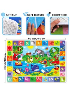 quokka QUOKKA Baby Play Mat for Floor - Super Soft Plush Surface ABC Playmat for Toddlers & Infants - Extra Thick (0.8cm) Large Padded Non-Slip Nursery Rug for Crawling & Playing - Foldable Gift Mat  - Image 4