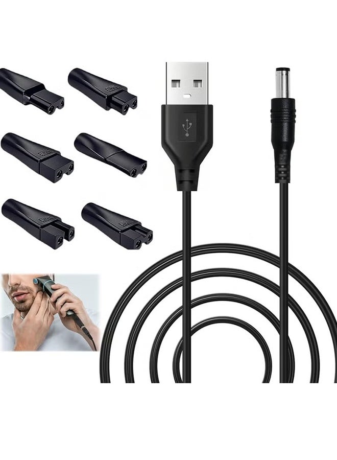 Happy D 7 Pack 5V USB Power Cords for Electric Hair Clippers, Beard Trimmers, Shavers, Beauty Tools, Lamps. - Image 1