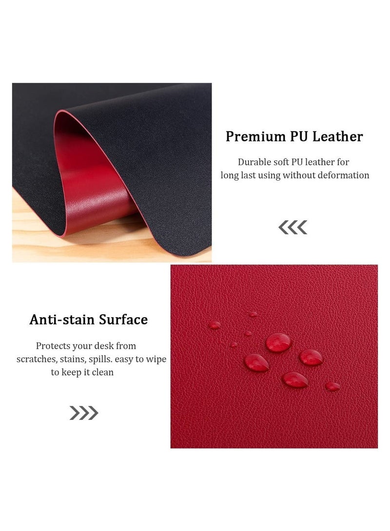 Cool Baby COOL BABY Multifunctional desk pad, ultra-thin waterproof PU leather mouse pad, office/home dual-use desk writing pad (90*45cm, Black + Red) - Image 5
